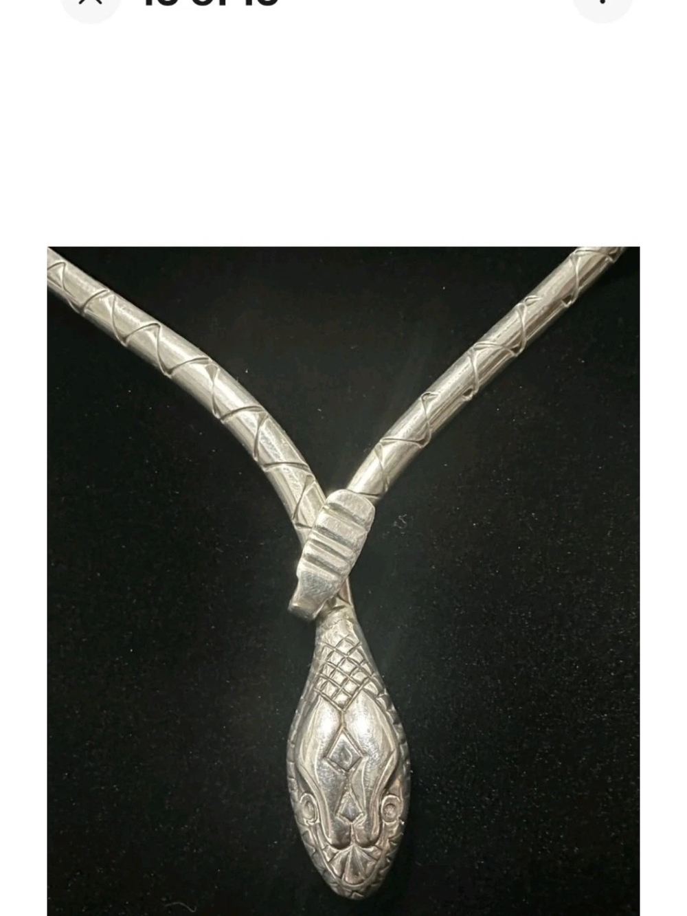 Sterling Silver Sculpted Snake Pendant Necklace - Silver